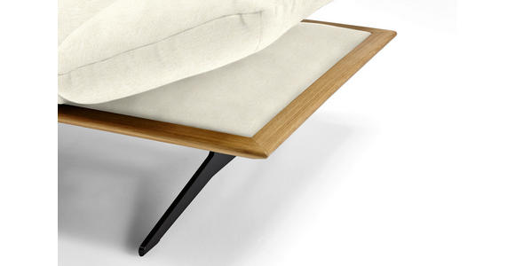 ECKSOFA in Flachgewebe Creme 159/314 cm - Creme/Schwarz, Design, Holz/Textil (159/314cm) - Dieter Knoll