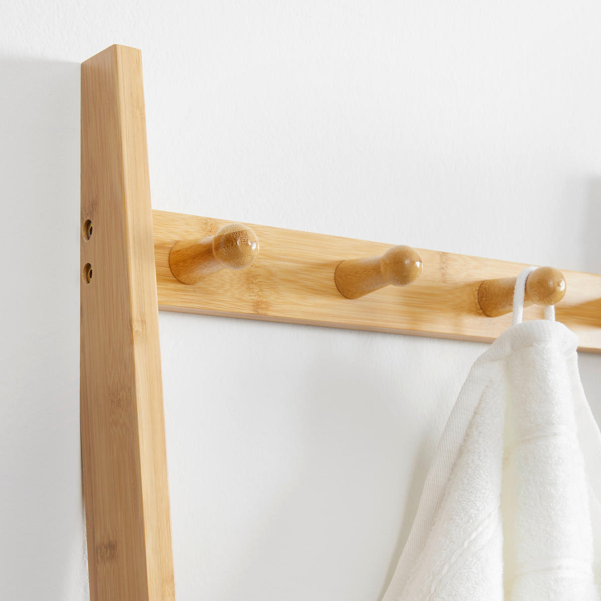 LEITERREGAL Naturfarben, Weiß  - Naturfarben/Weiß, MODERN, Naturmaterialien/Holzwerkstoff (43/175/25cm) - Bessagi Home