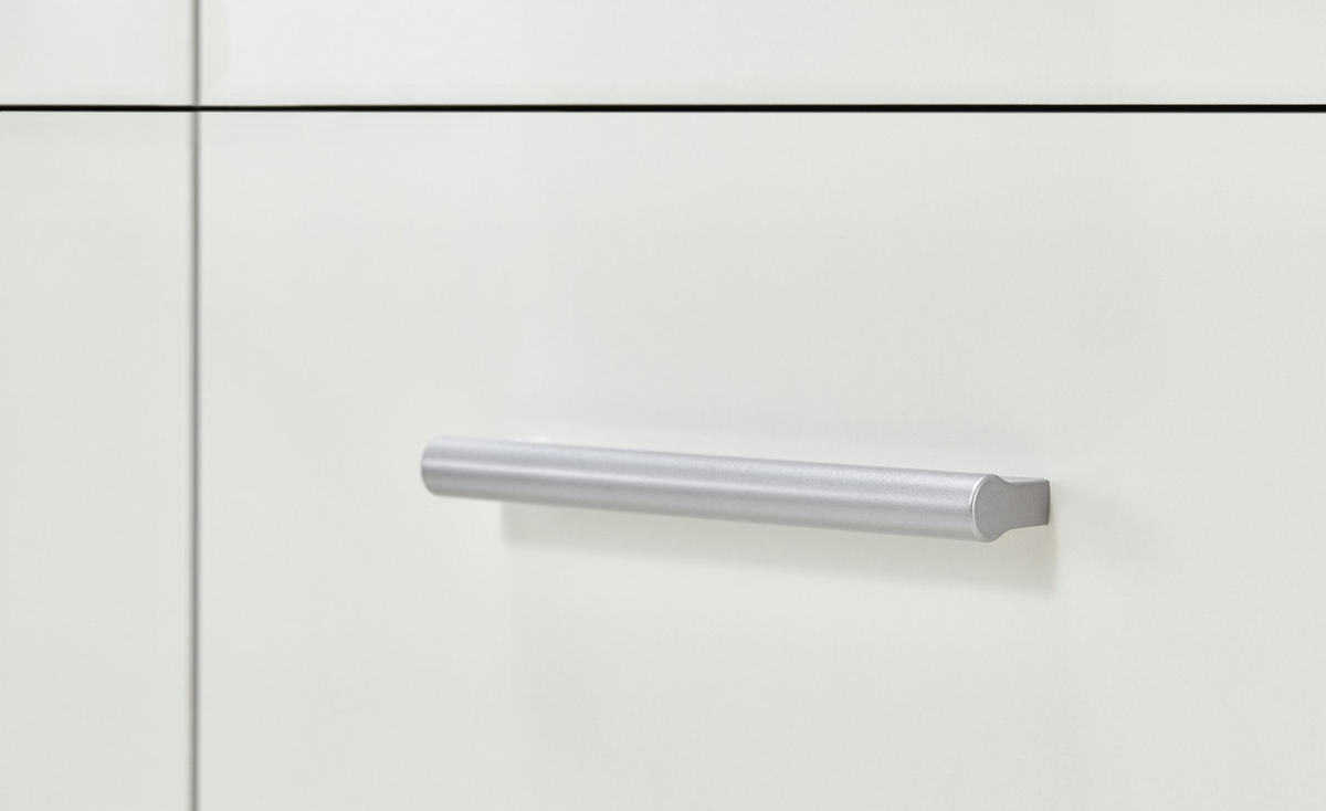 KOMMODE  in 83/90/37 cm  - Weiß Hochglanz/Silberfarben, KONVENTIONELL, Holzwerkstoff/Kunststoff (83/90/37cm) - MID.YOU