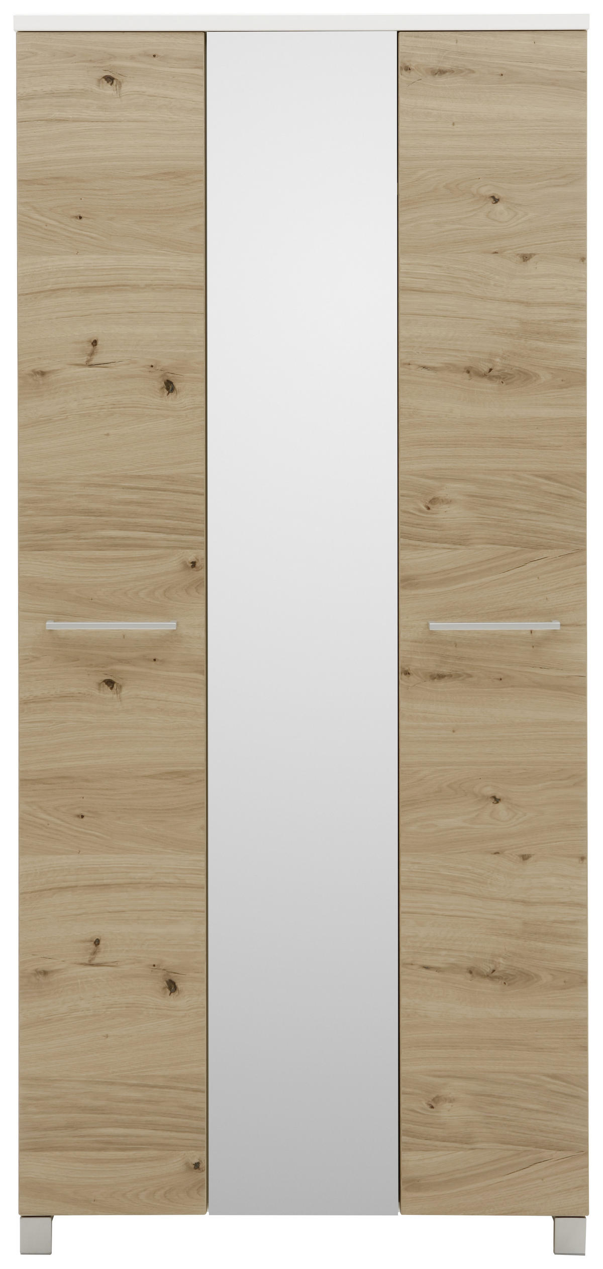 GARDEROBENSCHRANK 90/193/37 cm  - Chromfarben/Eichefarben, Design, Glas/Holz (90/193/37cm) - Dieter Knoll