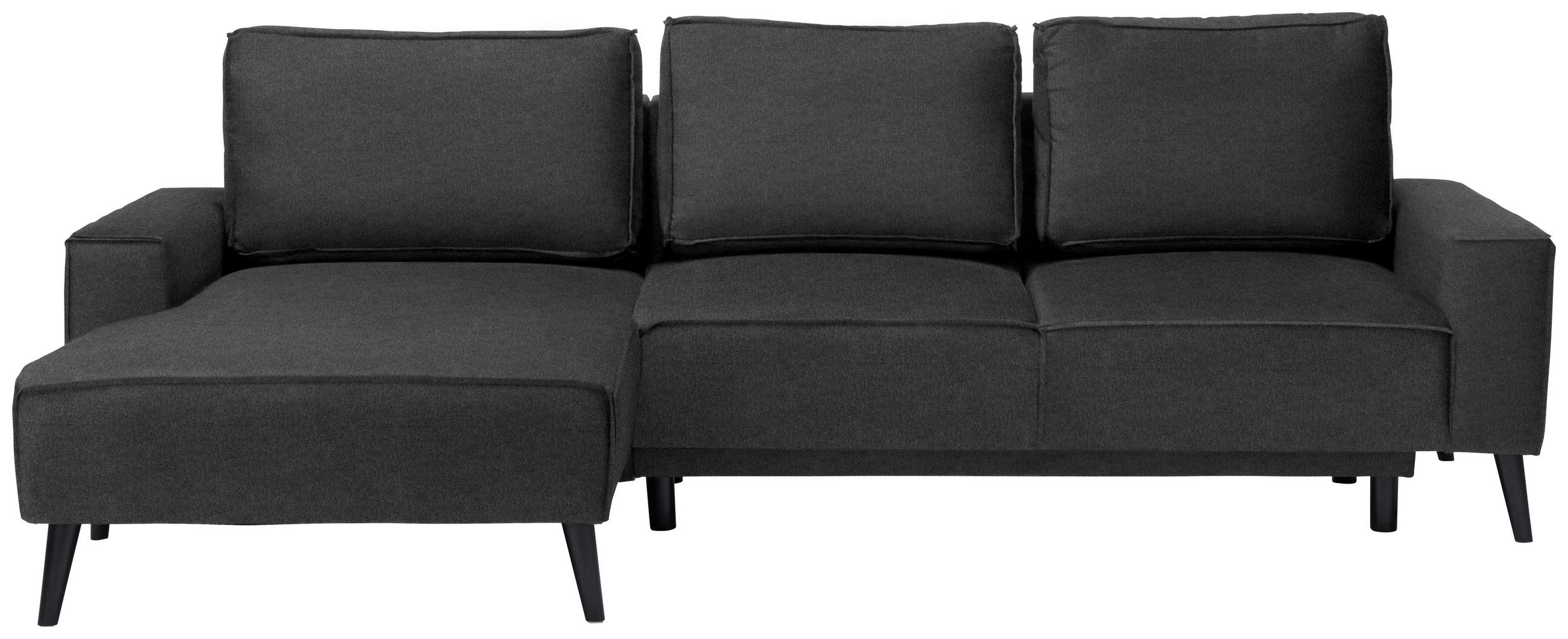 ECKSOFA in Velours Anthrazit  - Anthrazit/Schwarz, Konventionell, Holz/Textil (161/260cm) - Carryhome