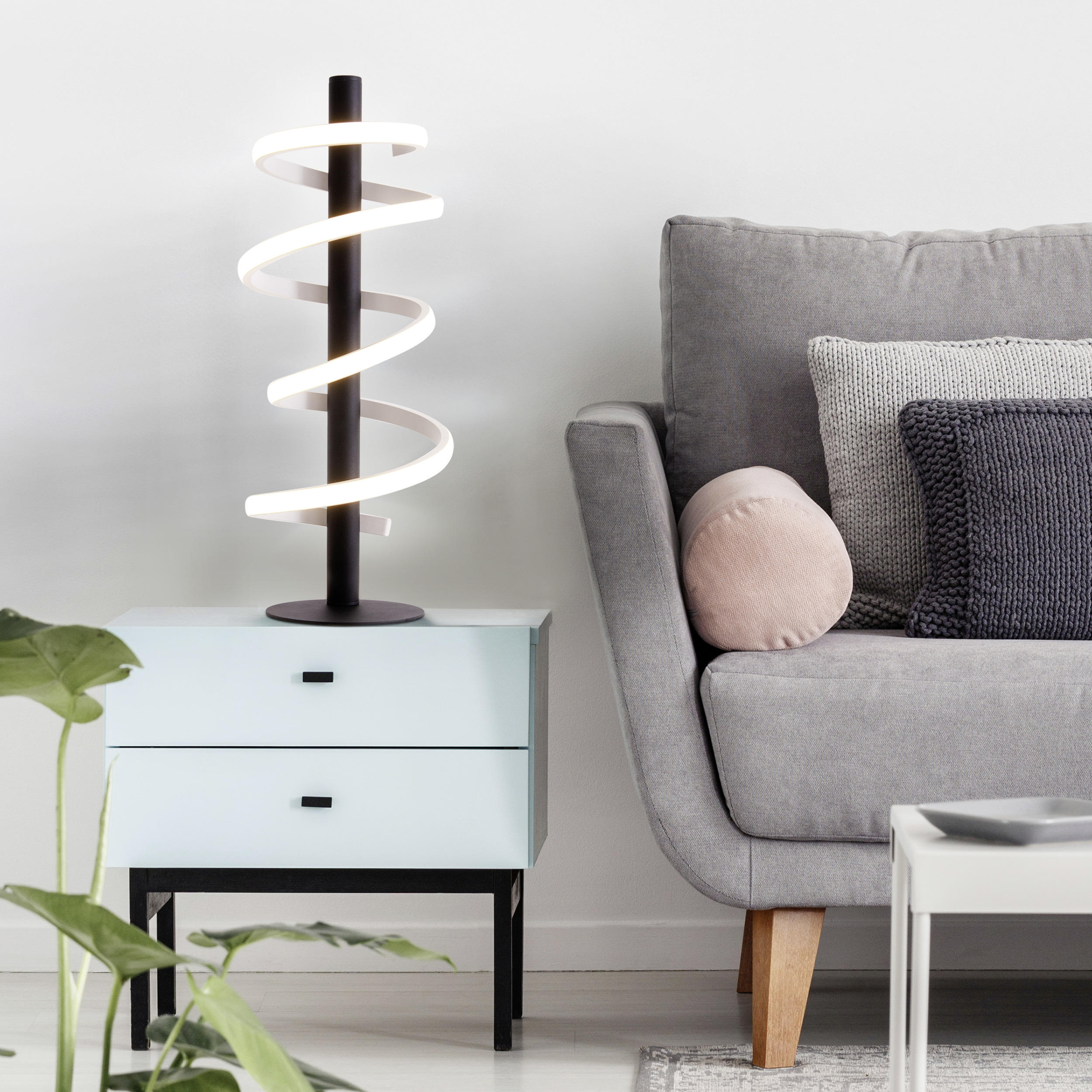 LED-TISCHLEUCHTE Belleza 15/50 cm   - Chromfarben/Schwarz, Design, Kunststoff/Metall (15/50cm) - Näve