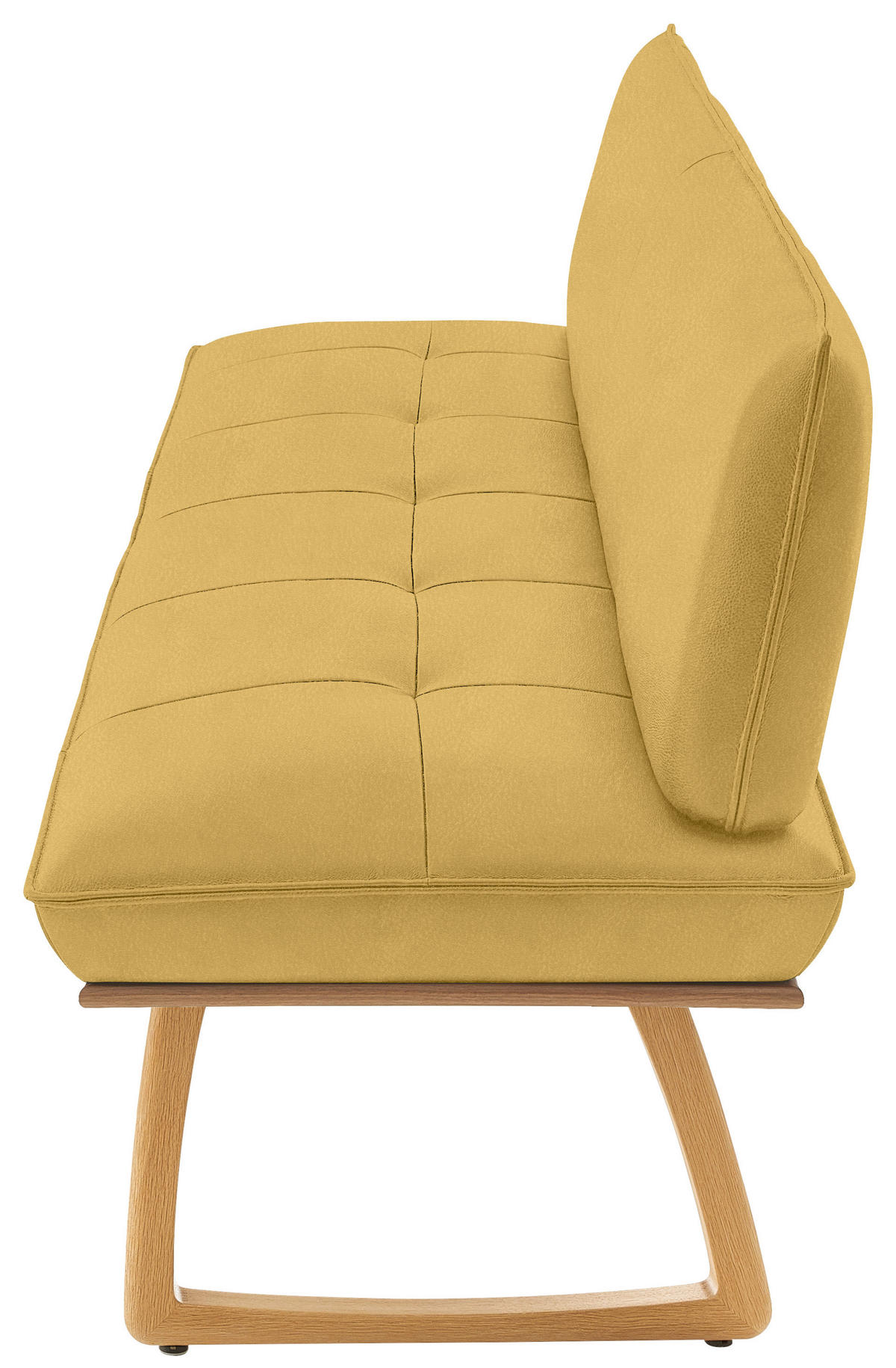 SITZBANK in Holz, Leder Gelb, Wildeiche  - Wildeiche/Eichefarben, Design, Leder/Holz (214/88/66cm) - Koinor
