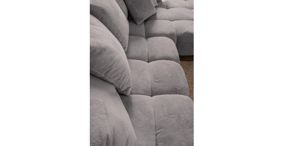 ECKSOFA Grau Plüsch  - Dunkelbraun/Grau, KONVENTIONELL, Holz/Textil (288/190cm) - Carryhome