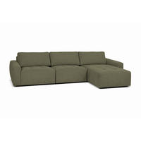 ECKSOFA MAZA Grün Cord  - Schwarz/Grün, Design, Textil (179/316cm) - Livetastic
