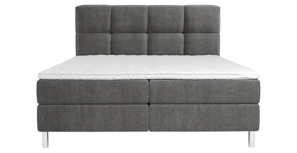 BOXBETT 180/200 cm in Grau - Chromfarben/Grau, Design, Holz/Holzwerkstoff (180/200cm) - Esposa