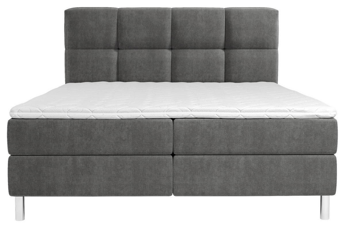BOXBETT 160/200 cm  in Grau  - Chromfarben/Grau, Design, Holz/Holzwerkstoff (160/200cm) - Esposa