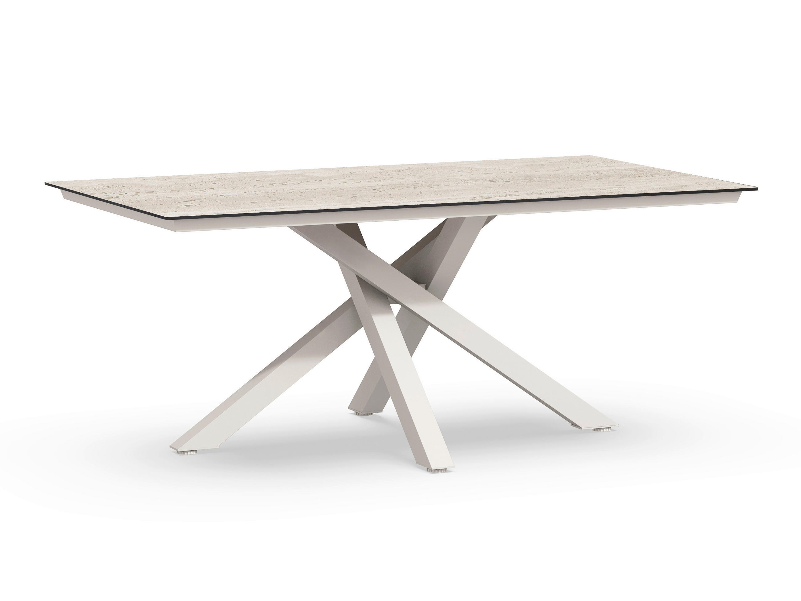 GARTENTISCH Metall, Kunststoff Creme, Weiß rechteckig  - Creme/Weiß, Basics, Kunststoff/Metall (180/100/75cm) - Tierra Outdoor