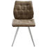 STUHL Lederlook, Samt Braun, Edelstahlfarben, Grau - Edelstahlfarben/Braun, Trend, Textil/Metall (45,5/89/61cm) - NOVEL