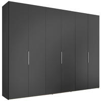 DREHTÜRENSCHRANK 298/240/63 cm,  in Anthrazit, 6-türig  - Anthrazit/Alufarben, Design, Holzwerkstoff/Metall (298/240/63cm) - Dieter Knoll