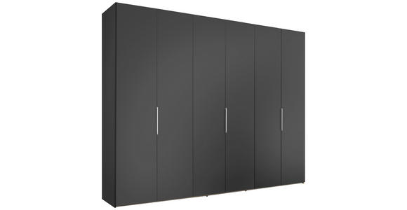 DREHTÜRENSCHRANK 298/222/63 cm,  in Anthrazit, 6-türig  - Anthrazit/Alufarben, Design, Holzwerkstoff/Metall (298/222/63cm) - Dieter Knoll