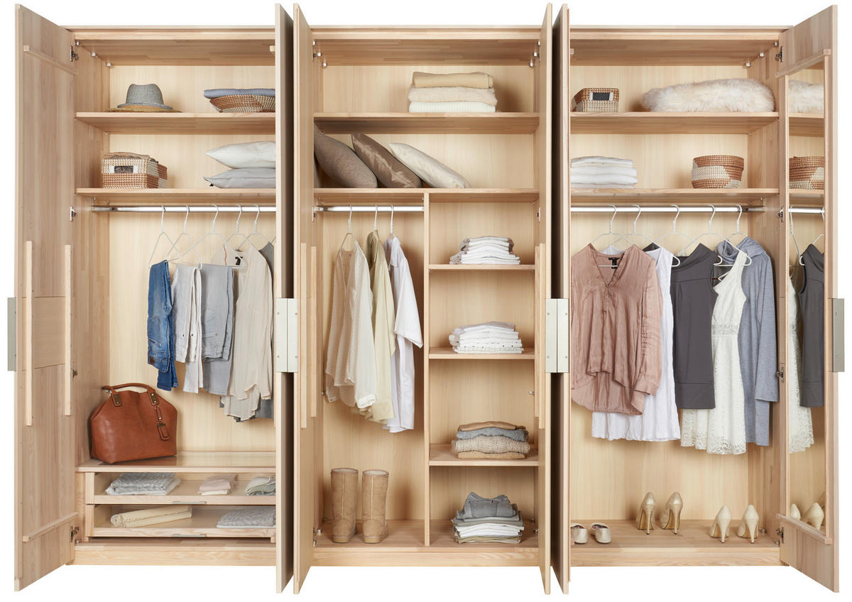 KLEIDERSCHRANK  in Eschefarben  - Eschefarben/Braun, Natur, Holz (299/224,8/57cm) - Valdera