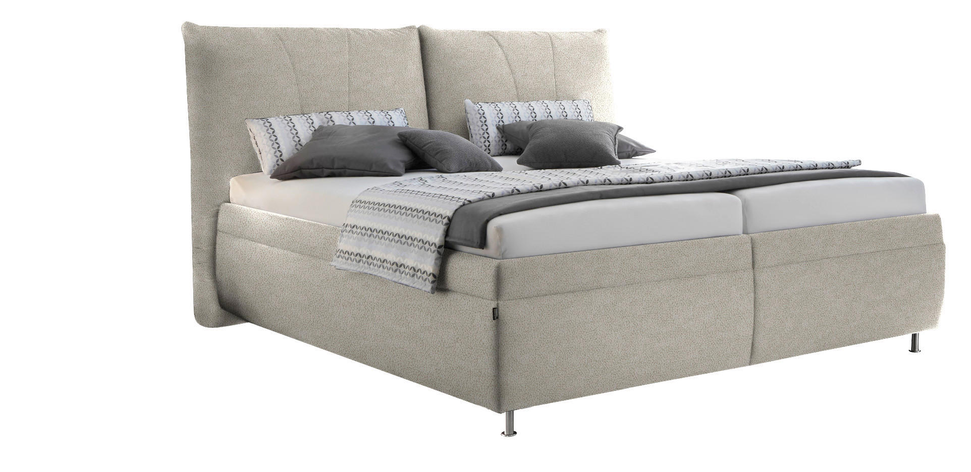 POLSTERBETT 180/200 cm  in Greige  - Weiss/Greige, Konventionell, Holz/Textil (180/200cm) - Dieter Knoll