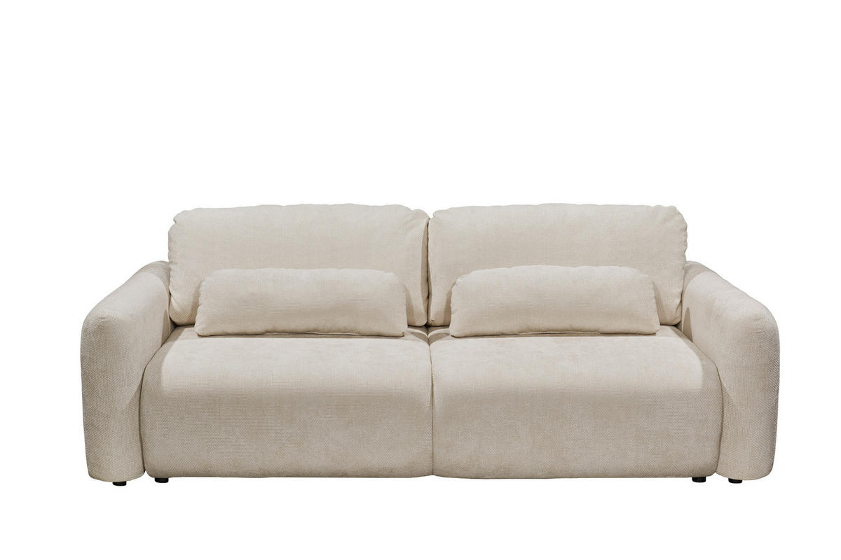 SCHLAFSOFA BUBBLE 2 Webstoff Perlmutt  inkl. Bettkasten  - Perlmutt/Schwarz, MODERN, Kunststoff/Textil (240/89/122cm) - MID.YOU