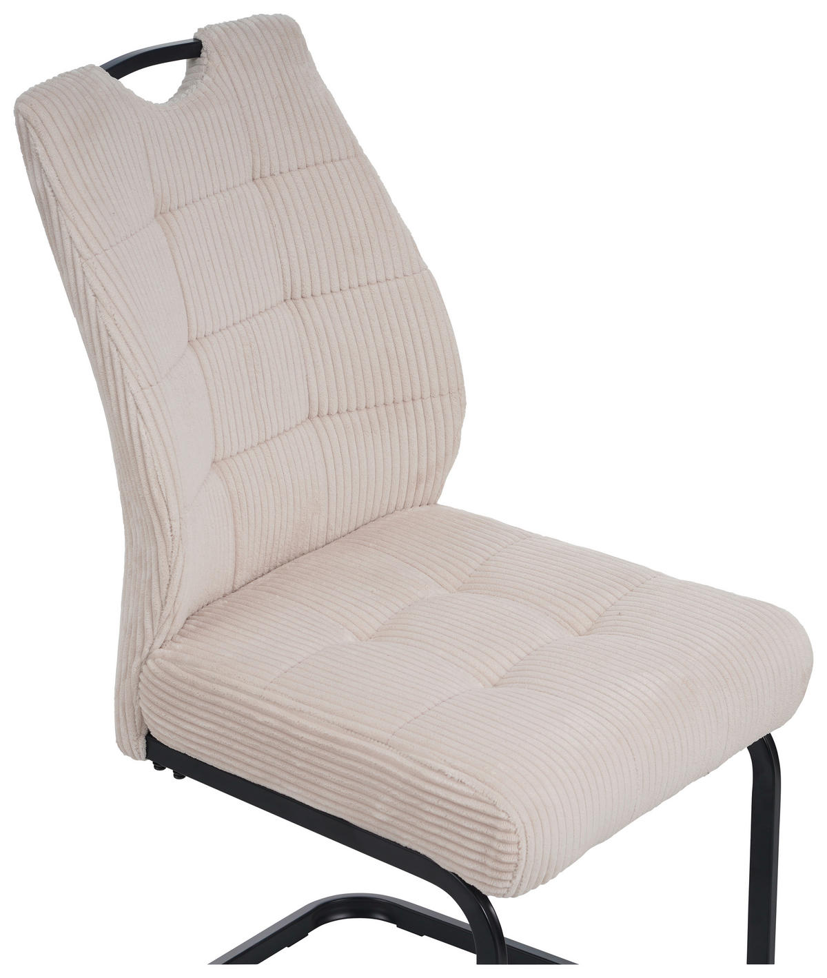 SCHWINGSTUHL  in Eisen Cord  - Beige/Schwarz, Design, Textil/Metall (46/96/61.5cm) - Carryhome