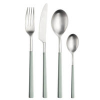 BESTECKSET HIVE 16-teilig Stahl  - Edelstahlfarben/Salbeigrün, Basics, Kunststoff/Metall (25,5/7/5,3cm) - Pintinox