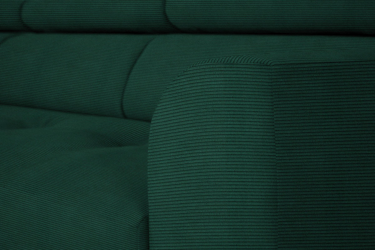 ECKSOFA in Feincord Waldgrün  205/280 cm  - Waldgrün/Schwarz, Design, Textil/Metall (205/280cm) - Xora