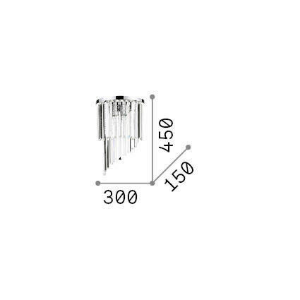 WANDLEUCHTE Carlton 30/15/45 cm   - Goldfarben, KONVENTIONELL, Glas/Metall (30/15/45cm) - Ideal Lux