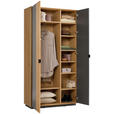 GARDEROBENSCHRANK  in 105/200/42 cm  - Eichefarben/Grau, Natur, Holz/Holzwerkstoff (105/200/42cm) - Linea Natura