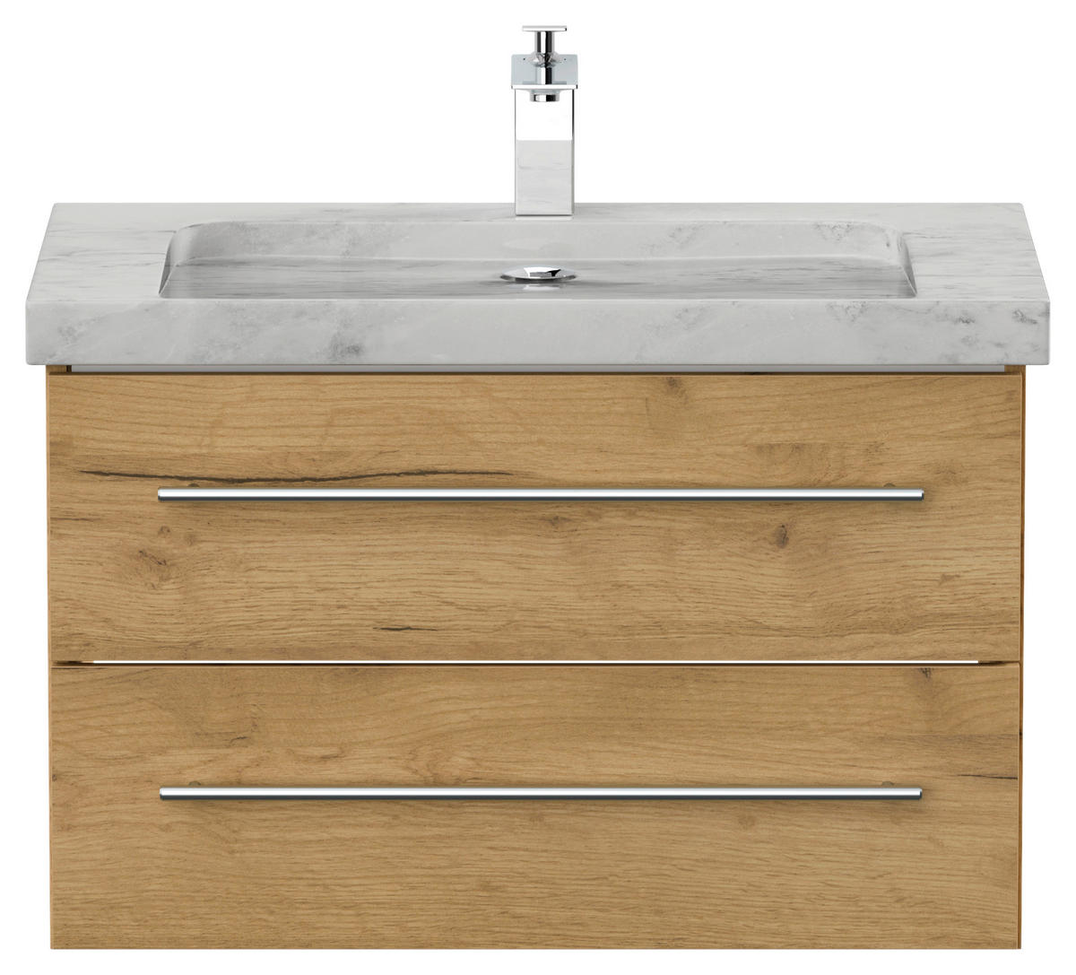 WASCHTISCHKOMBI 75 cm  - Eichefarben, Basics, Holzwerkstoff/Stein (75cm) - MID.YOU