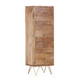 HIGHBOARD  50/153/43 cm 5 Schublade(n)  - Goldfarben/Naturfarben, Design, Holz/Metall (50/153/43cm) - Landscape