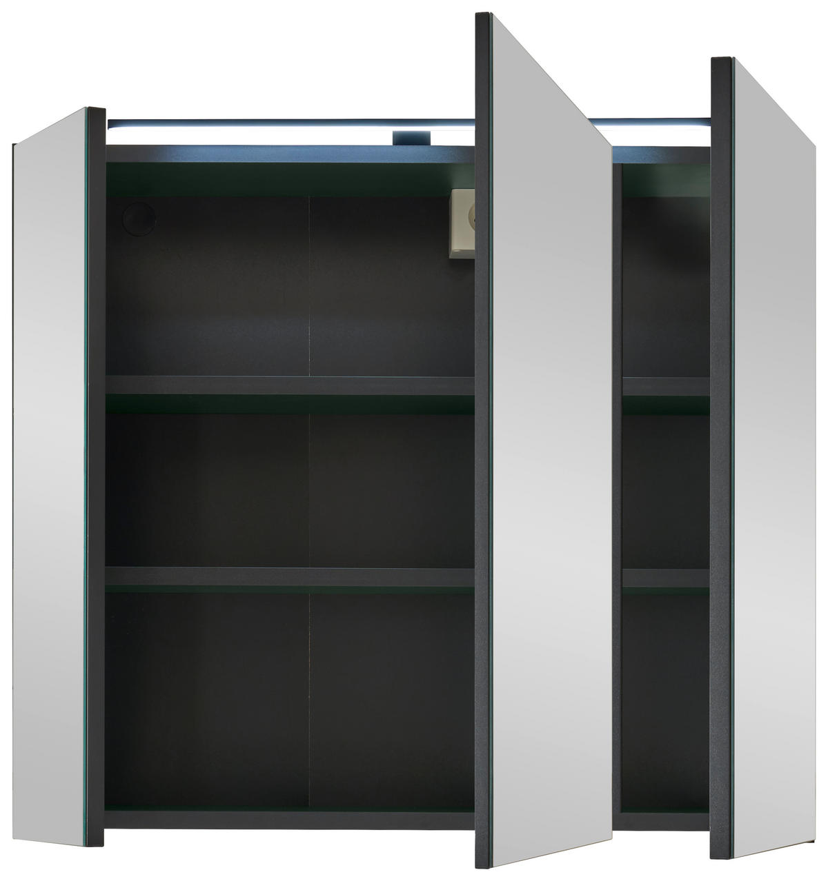SPIEGELSCHRANK 80/70/23 cm  - Schwarz/Grün, Basics, Glas/Holzwerkstoff (80/70/23cm) - MID.YOU