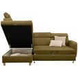 ECKSOFA inkl. Funktionen Olivgrün Samt  - Olivgrün, Natur, Holz/Textil (206/261cm) - Venda