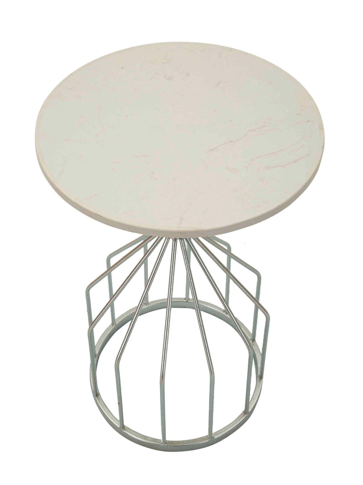 COUCHTISCH Silberfarben  - Silberfarben, Basics, Stein/Metall (37,5/58/37,5cm)