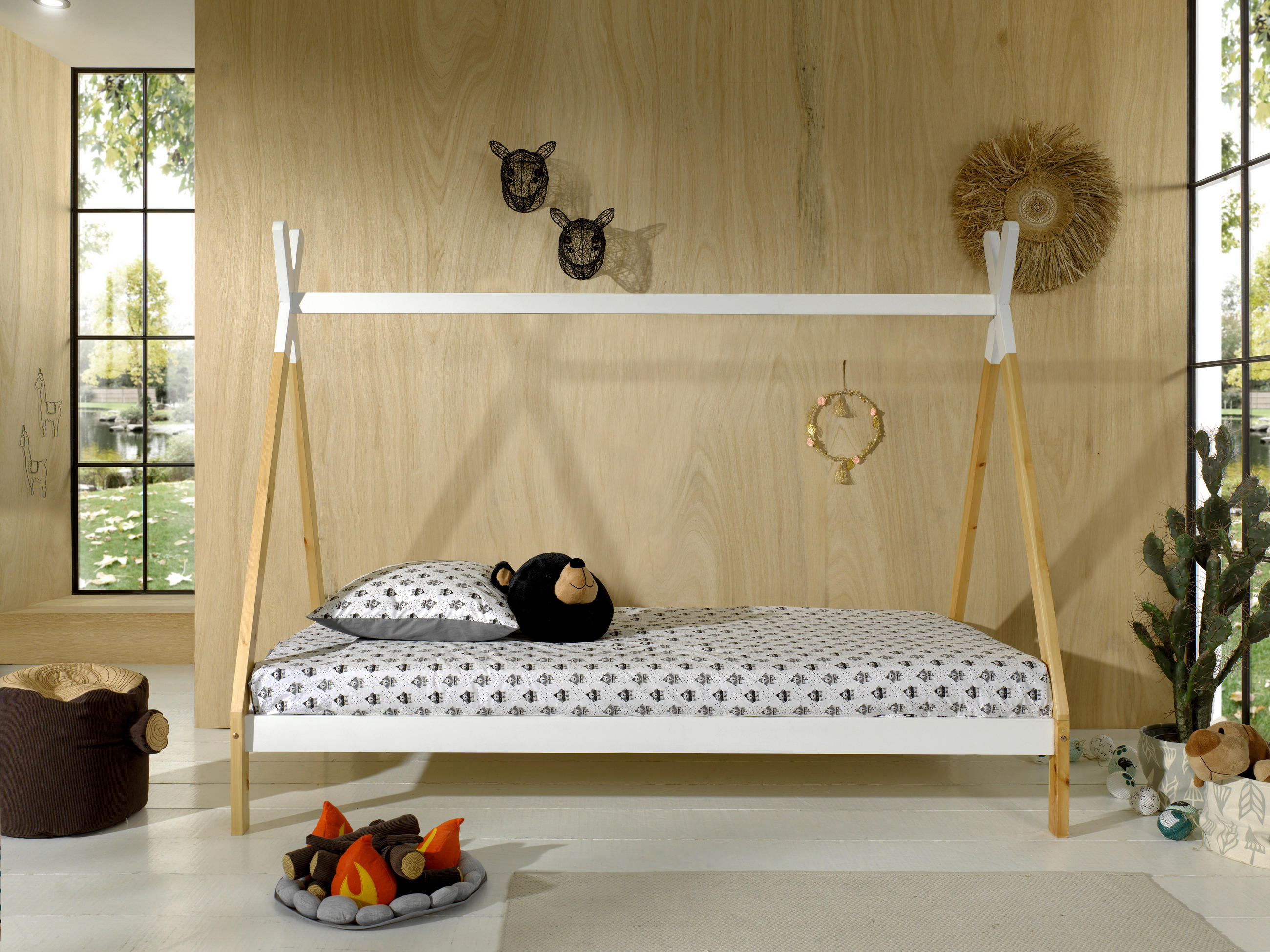 HAUSBETT Rollrost 90/200 cm  in Weiß, Kieferfarben  - Weiß/Kieferfarben, MODERN, Holz (90/200cm) - MID.YOU