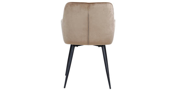 ARMLEHNSTUHL in Eisen Samt - Beige/Schwarz, Design, Textil/Metall (56/79/58cm) - Carryhome