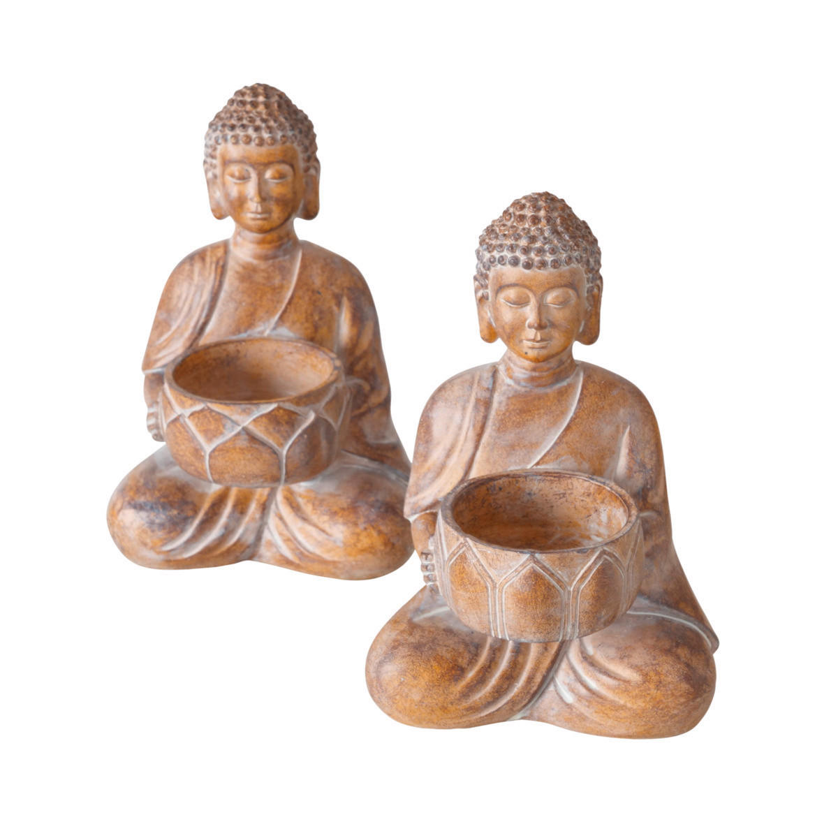 BUDDHA  - Braun, LIFESTYLE, Kunststoff (9,04/9,2/14,1cm)