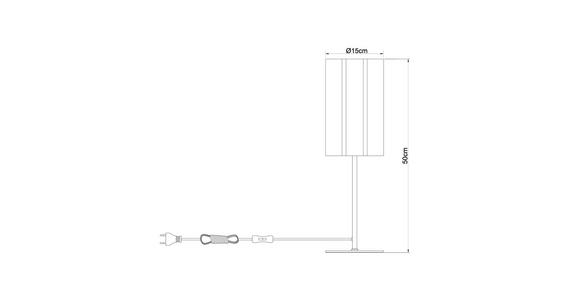 TISCHLEUCHTE - Beige, Trend, Kunststoff/Textil (15/50cm) - Novel