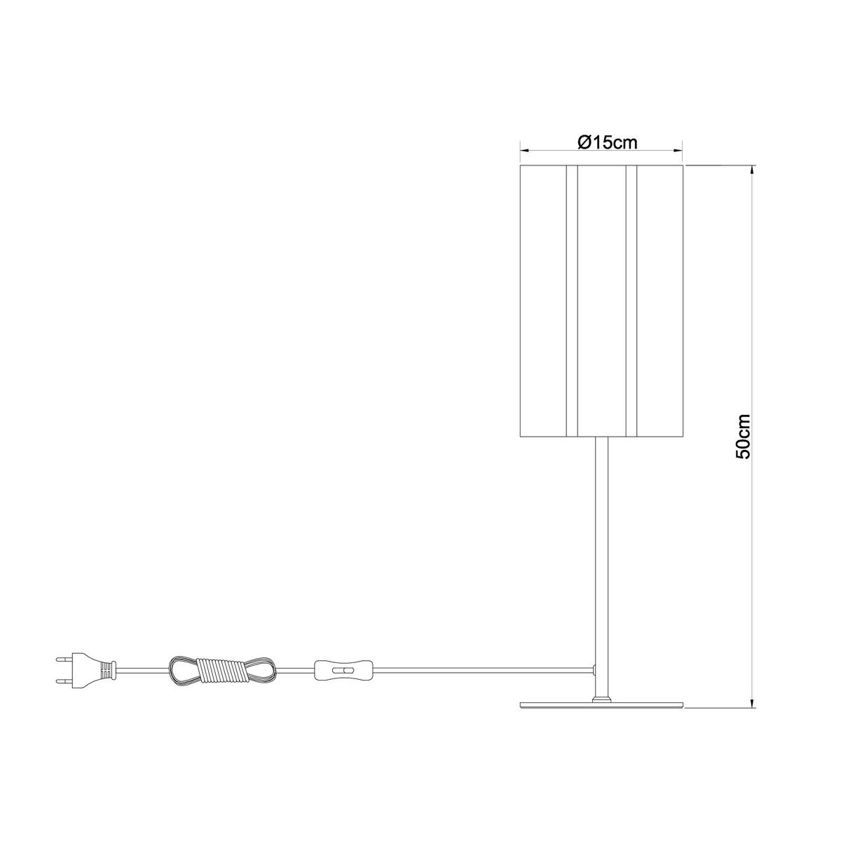 TISCHLEUCHTE - Beige, Trend, Kunststoff/Textil (15/50cm) - Novel