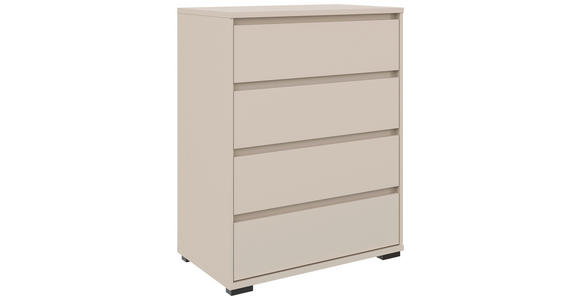 KOMMODE Line in 80/103/48 cm - Kaschmir/Schwarz, Design, Holzwerkstoff/Kunststoff (80/103/48cm) - Carryhome