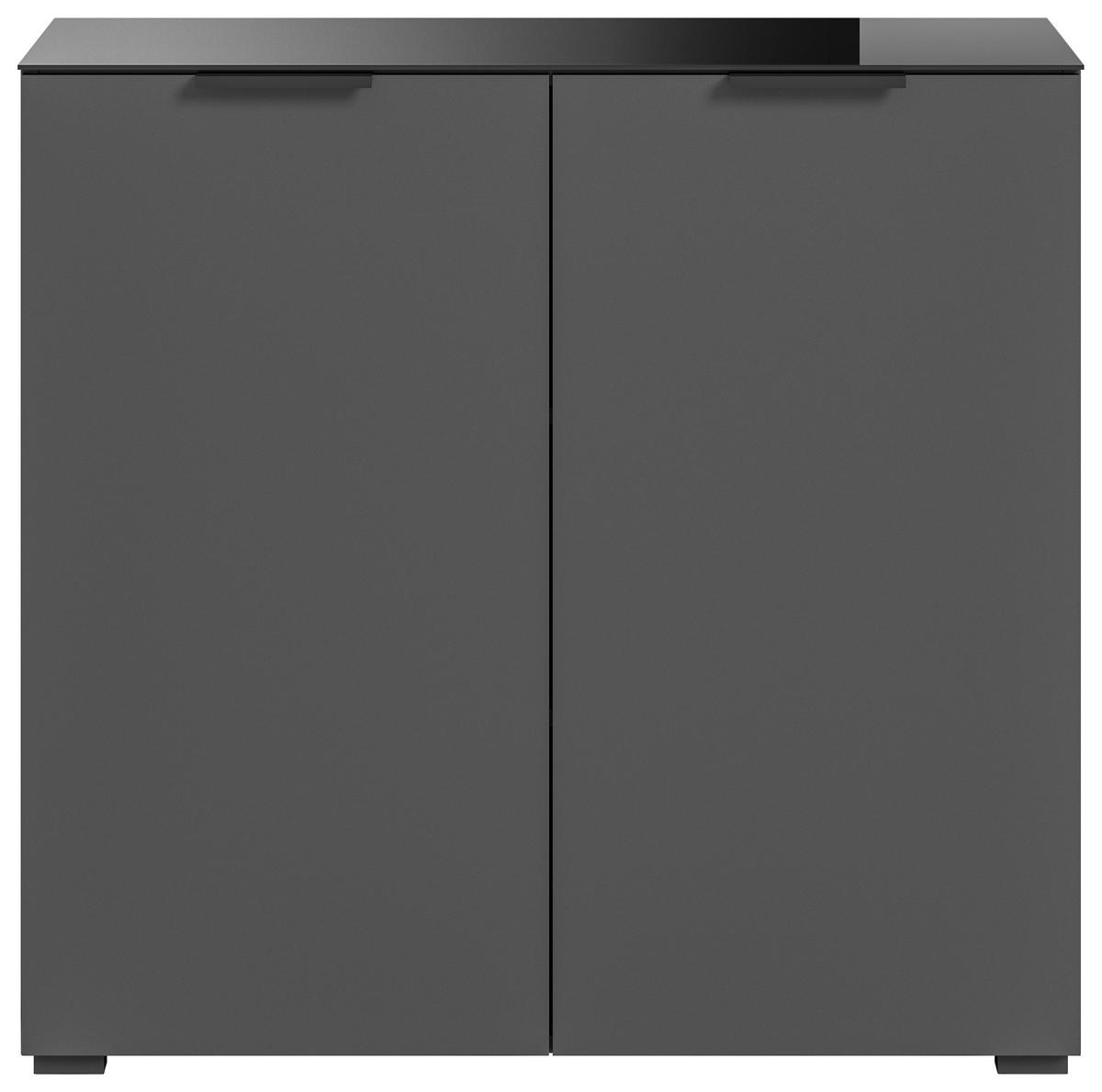 KOMODA, antracit  - antracit, Design, umetna masa/steklo (90/86/40cm) - Livetastic