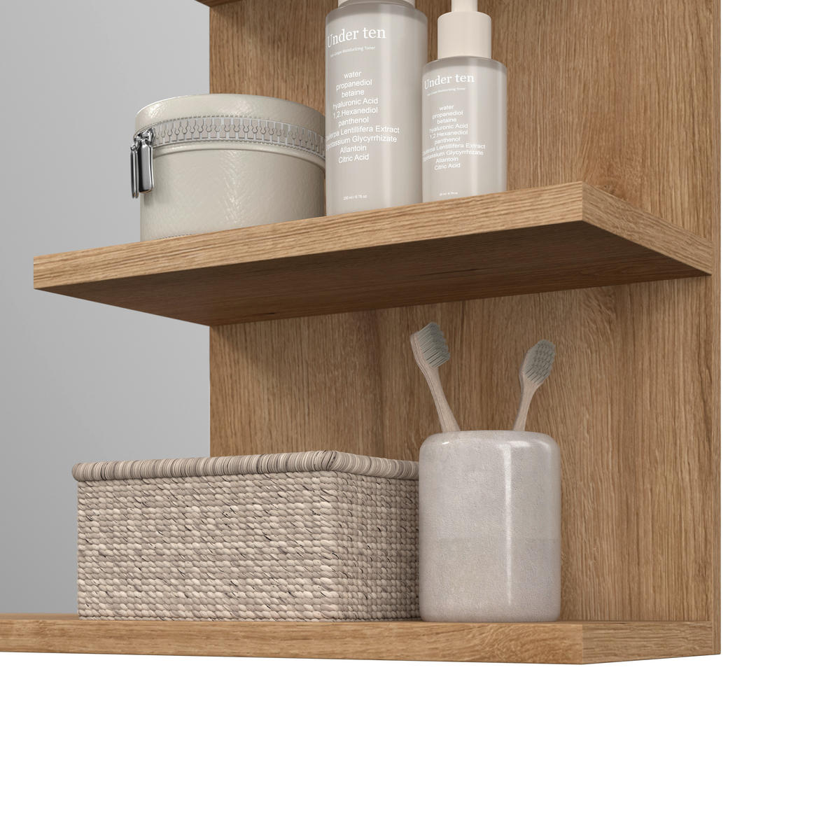 BADEZIMMERSPIEGEL 135/70/20 cm  - Eichefarben/Anthrazit, MODERN, Glas/Holzwerkstoff (135/70/20cm) - MID.YOU