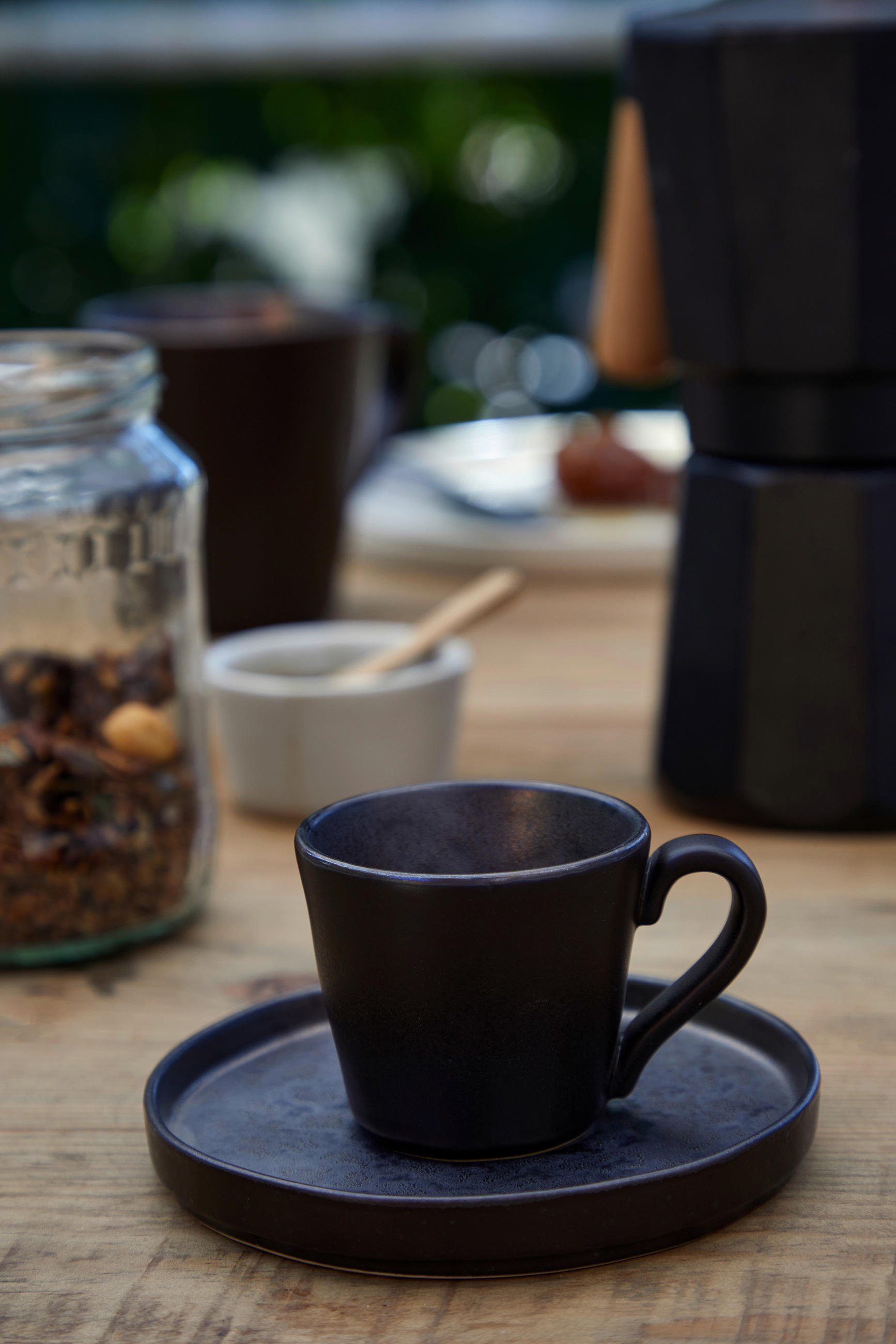 KAFFEETASSE MIT UNTERTASSE LAGOA  - Bronzefarben, Basics, Keramik (11/7,5/8cm) - Costa Nova