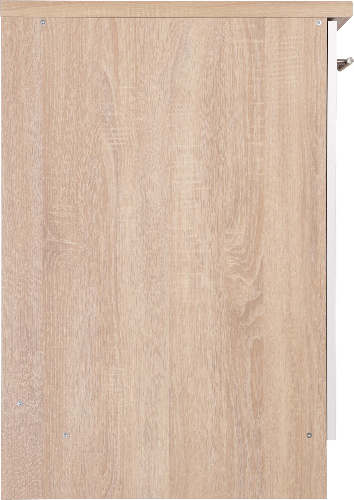 SPÜLENUNTERSCHRANK 50/84,8/60 cm  in Weiß, Eichefarben  - Eichefarben/Silberfarben, Basics, Holzwerkstoff/Metall (50/84,8/60cm) - Respekta