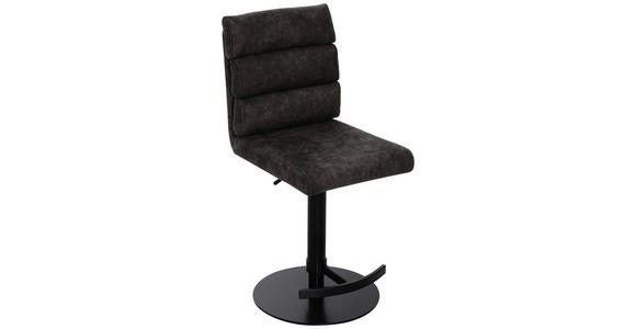 BARHOCKER Webstoff Braun Eisen Stoffauswahl, Sitzfläche 360° drehbar  - Schwarz/Braun, Design, Textil/Metall (42/90-117/58,5cm) - Novel