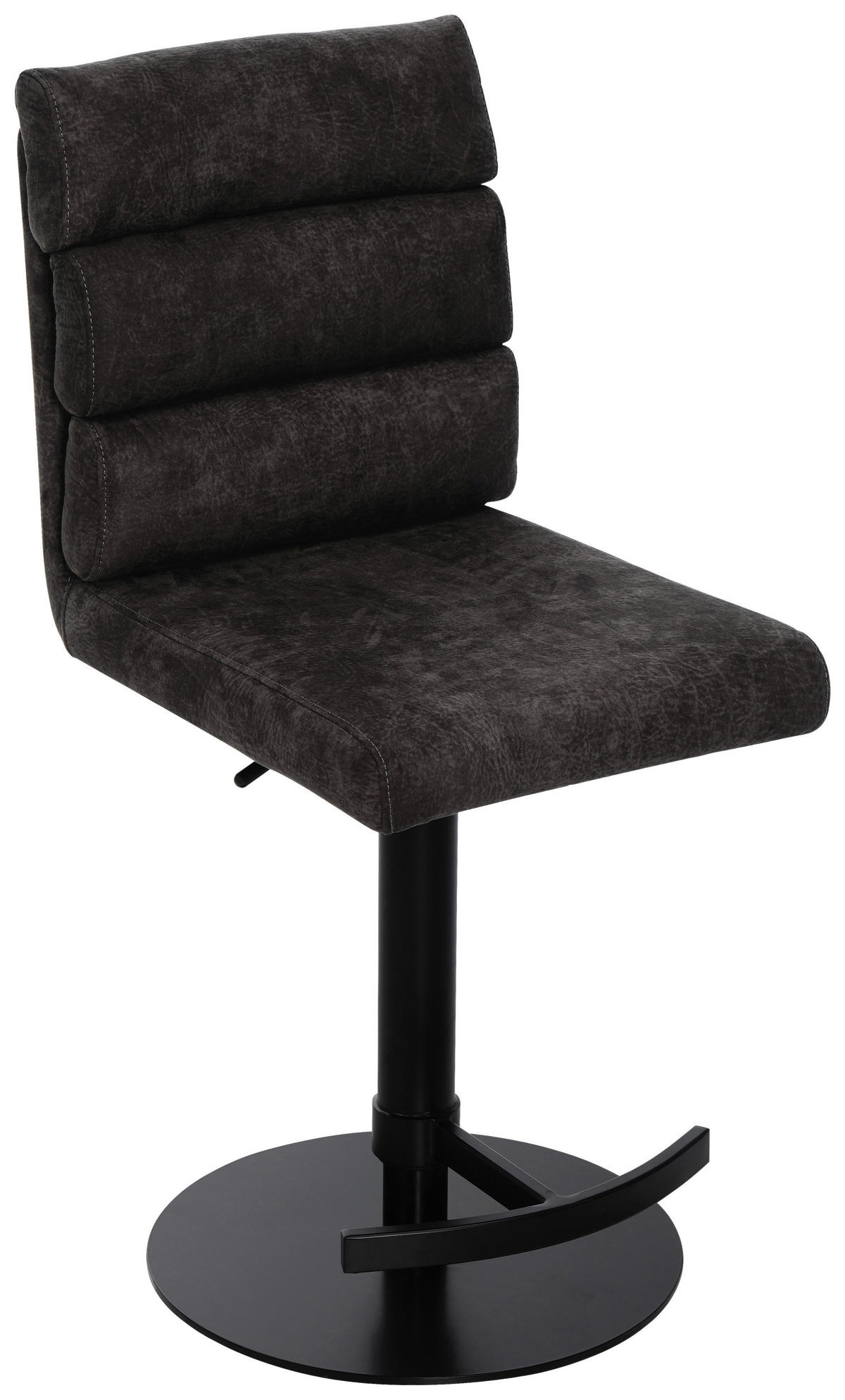 BARHOCKER Webstoff Braun Eisen Stoffauswahl, Sitzfläche 360° drehbar  - Schwarz/Braun, Design, Textil/Metall (42/90-117/58,5cm) - Novel