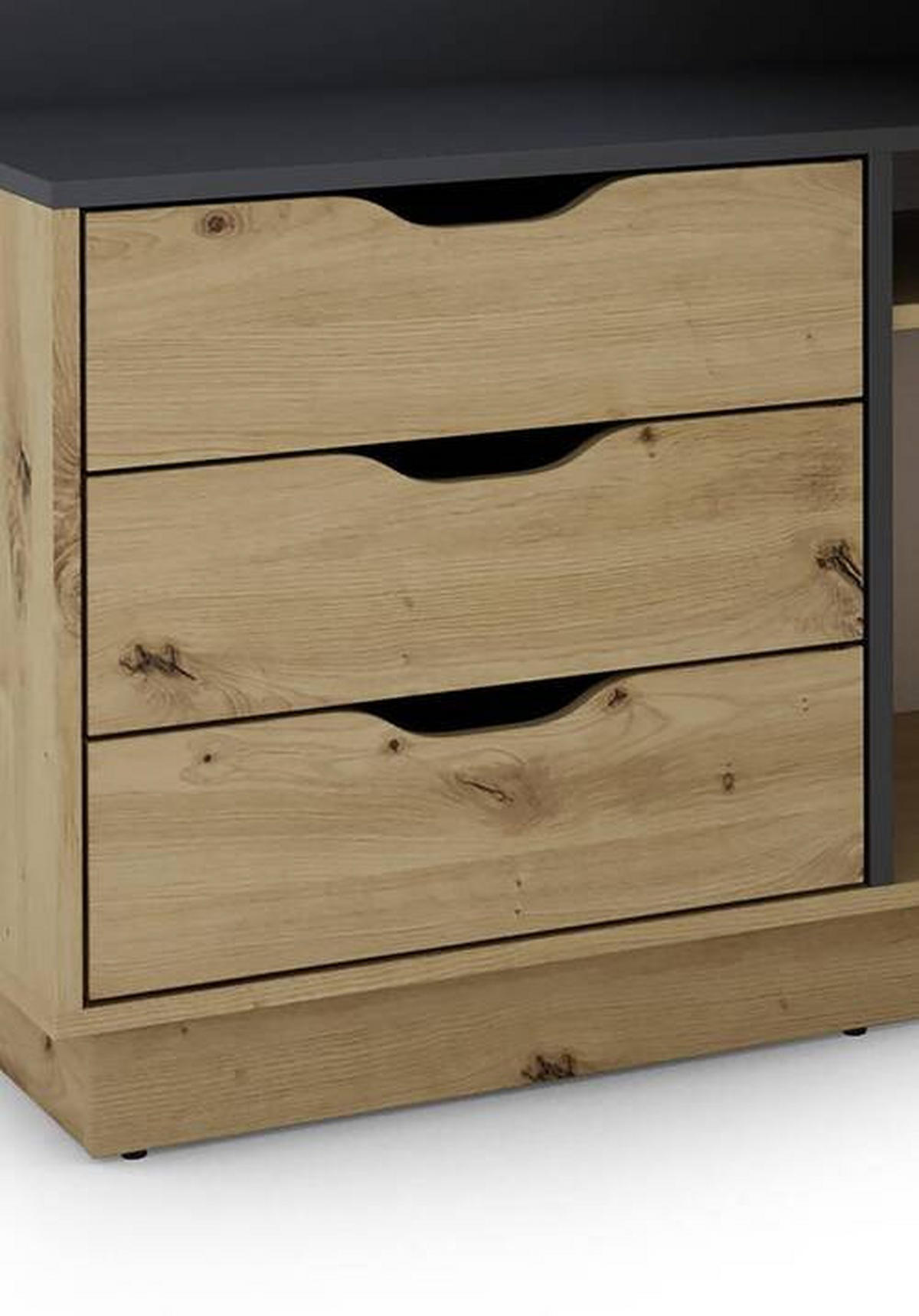 ECKSCHREIBTISCH 129/105/84 cm  in Anthrazit, Eiche Artisan  - Anthrazit/Eiche Artisan, LIFESTYLE, Holzwerkstoff (129/105/84cm) - MID.YOU