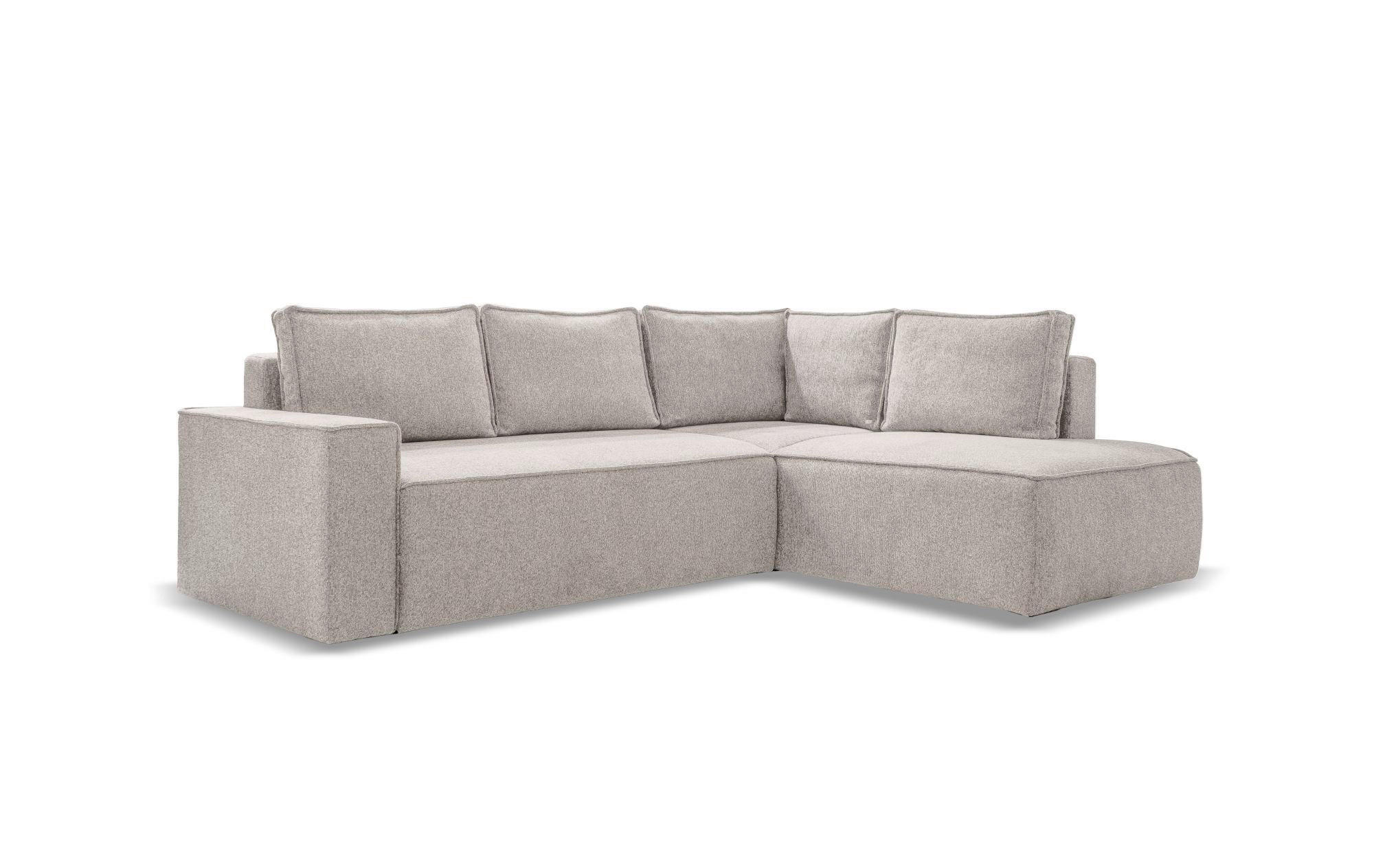 ECKSOFA in Beige  - Weiss/Beige, Design, Kunststoff/Textil (247/194cm) - MID.YOU
