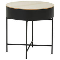 MASĂ AUXILIARĂ in metal, material pe bază de lemn 40/40/40 cm  - culoare natur/negru, Trend, metal/material pe bază de lemn (40/40/40cm) - Landscape