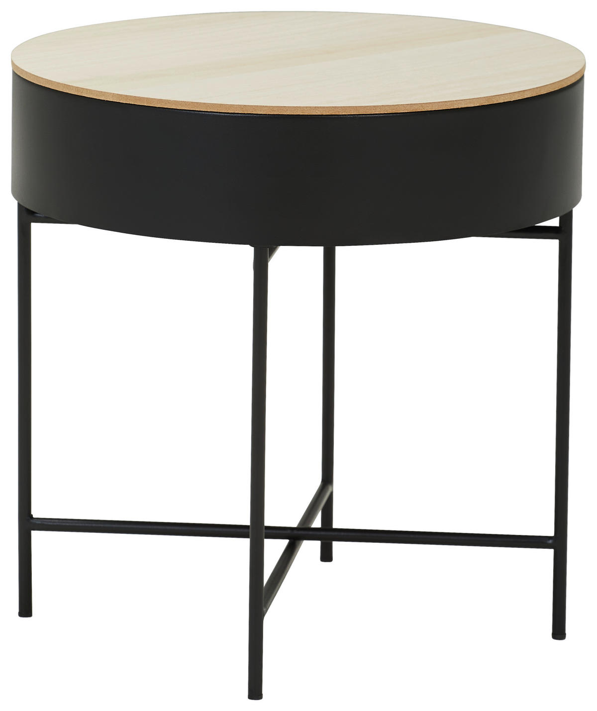 MASĂ AUXILIARĂ in metal, material pe bază de lemn 40/40/40 cm  - culoare natur/negru, Trend, metal/material pe bază de lemn (40/40/40cm) - Landscape