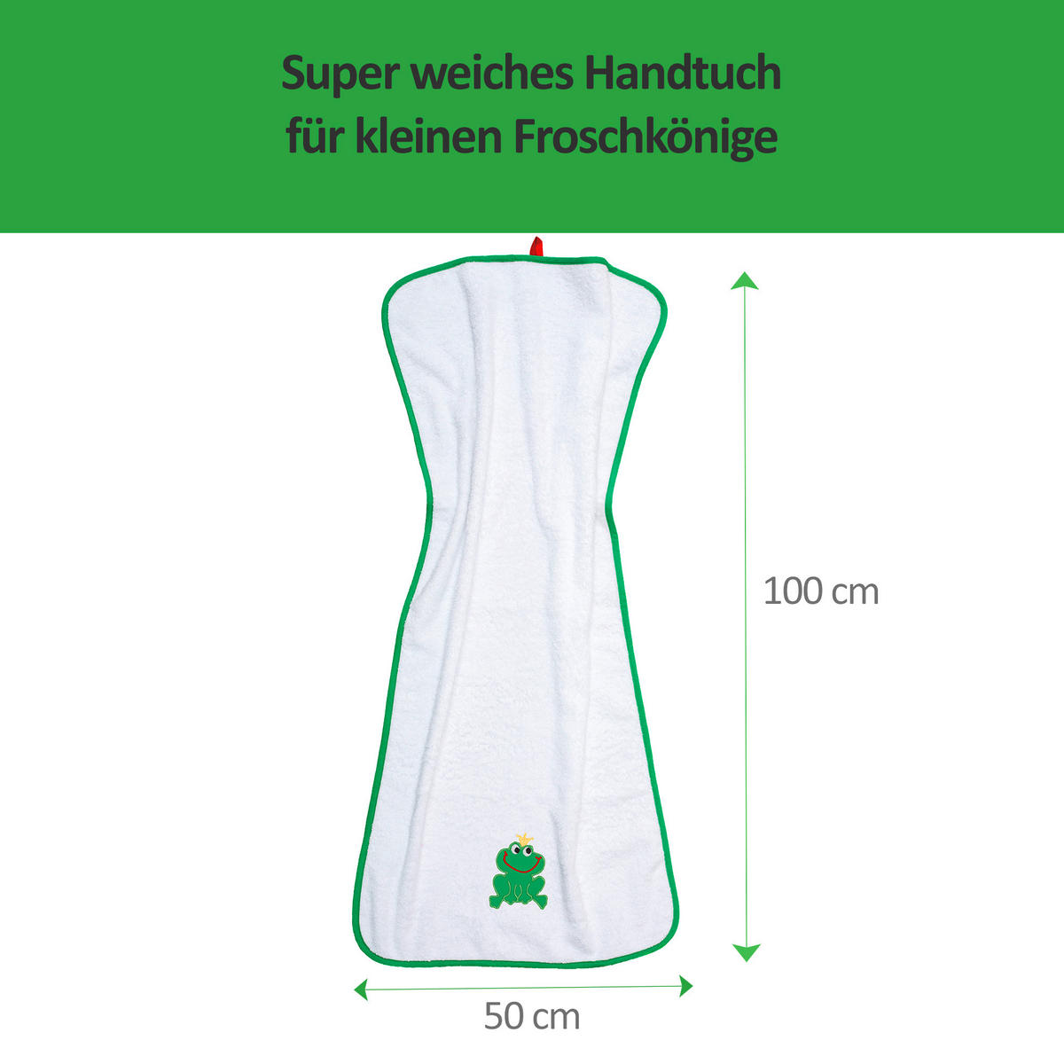 HANDTUCH FROSCH Weiß, Grün  - Weiß/Grün, Basics, Textil (50/100cm)