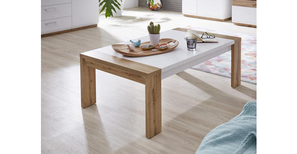COUCHTISCH rechteckig Weiß, Eichefarben - Eichefarben/Weiß, Design (120/67/40cm) - Xora