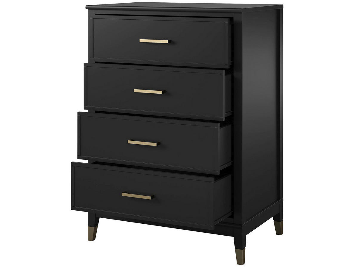 KOMMODE  in 76/106/50 cm  - Schwarz/Bronzefarben, Design, Holzwerkstoff/Metall (76/106/50cm) - MID.YOU
