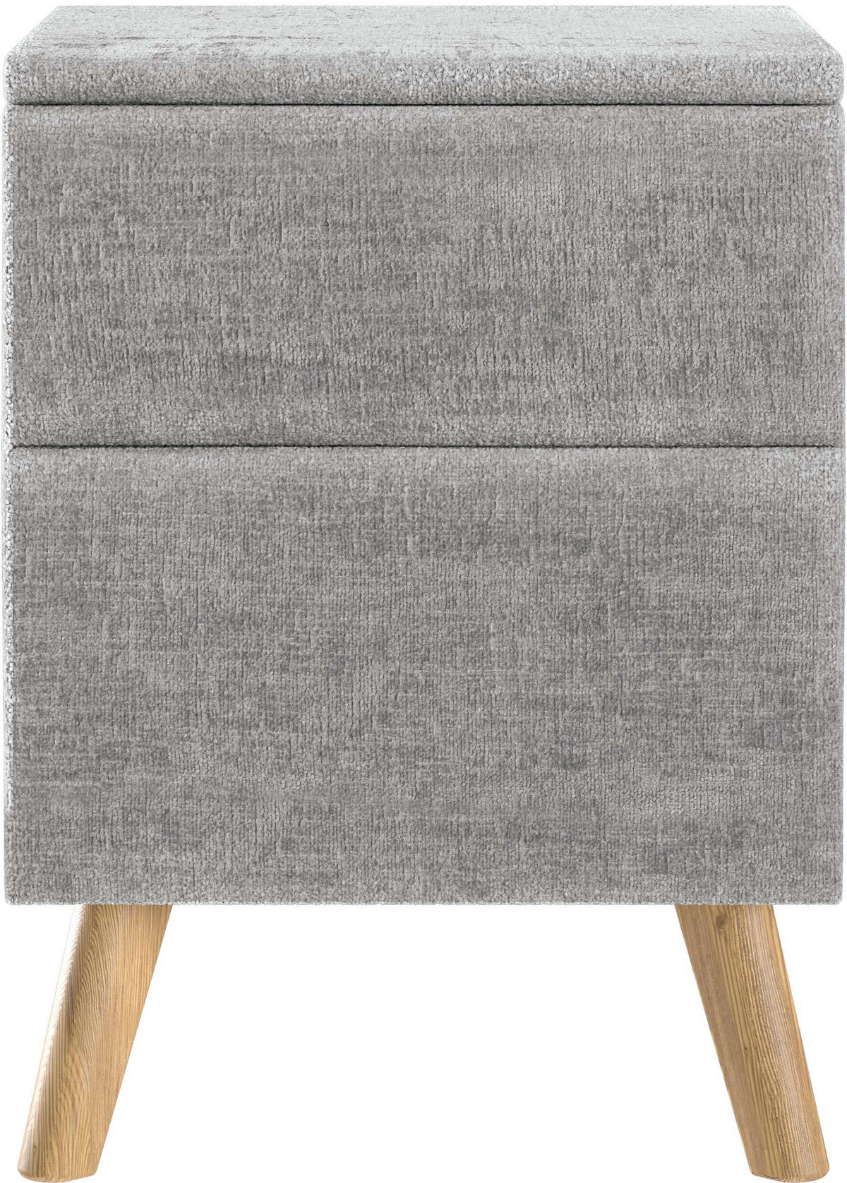 NACHTSCHRANK 40/60/40 cm Eiche vollmassiv  - Eichefarben/Grau, Design, Holz/Textil (40/60/40cm) - Esposa