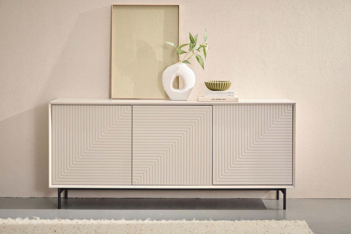 SIDEBOARD  172,2/75/40 cm  - Kaschmir/Schwarz, KONVENTIONELL, Holzwerkstoff/Metall (172,2/75/40cm) - Xora
