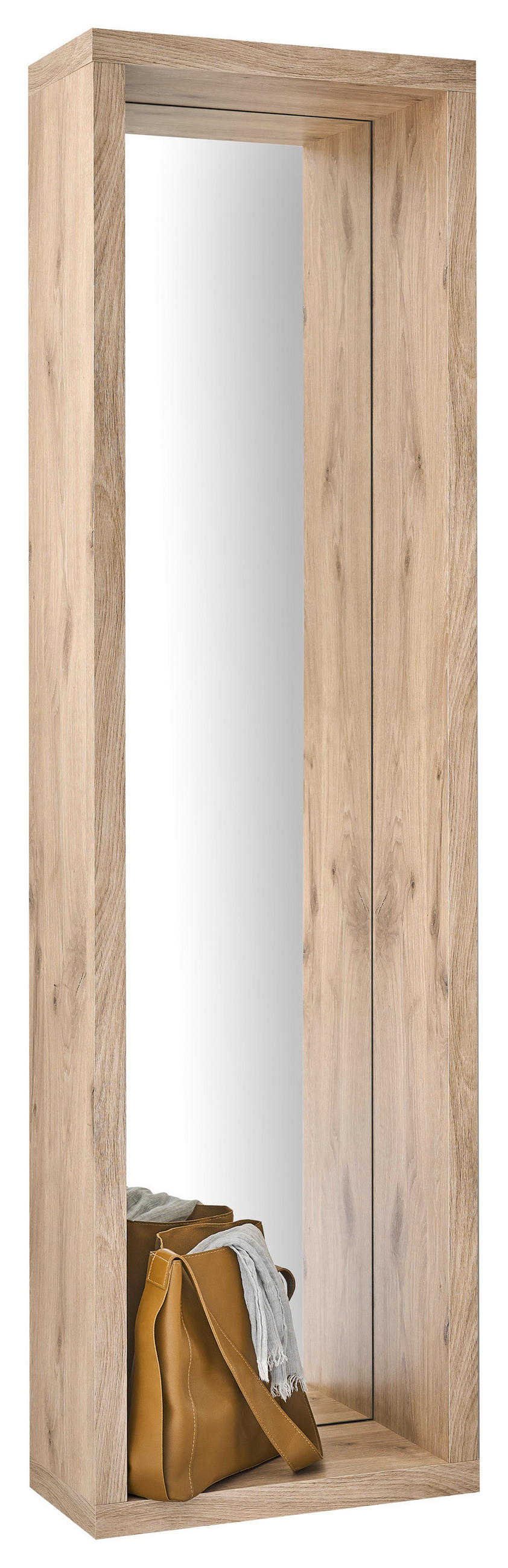 OGLEDALO ZIDNO  51/178/24 cm     - boje hrasta, Basics, staklo/drvni materijal (51/178/24cm) - Carryhome